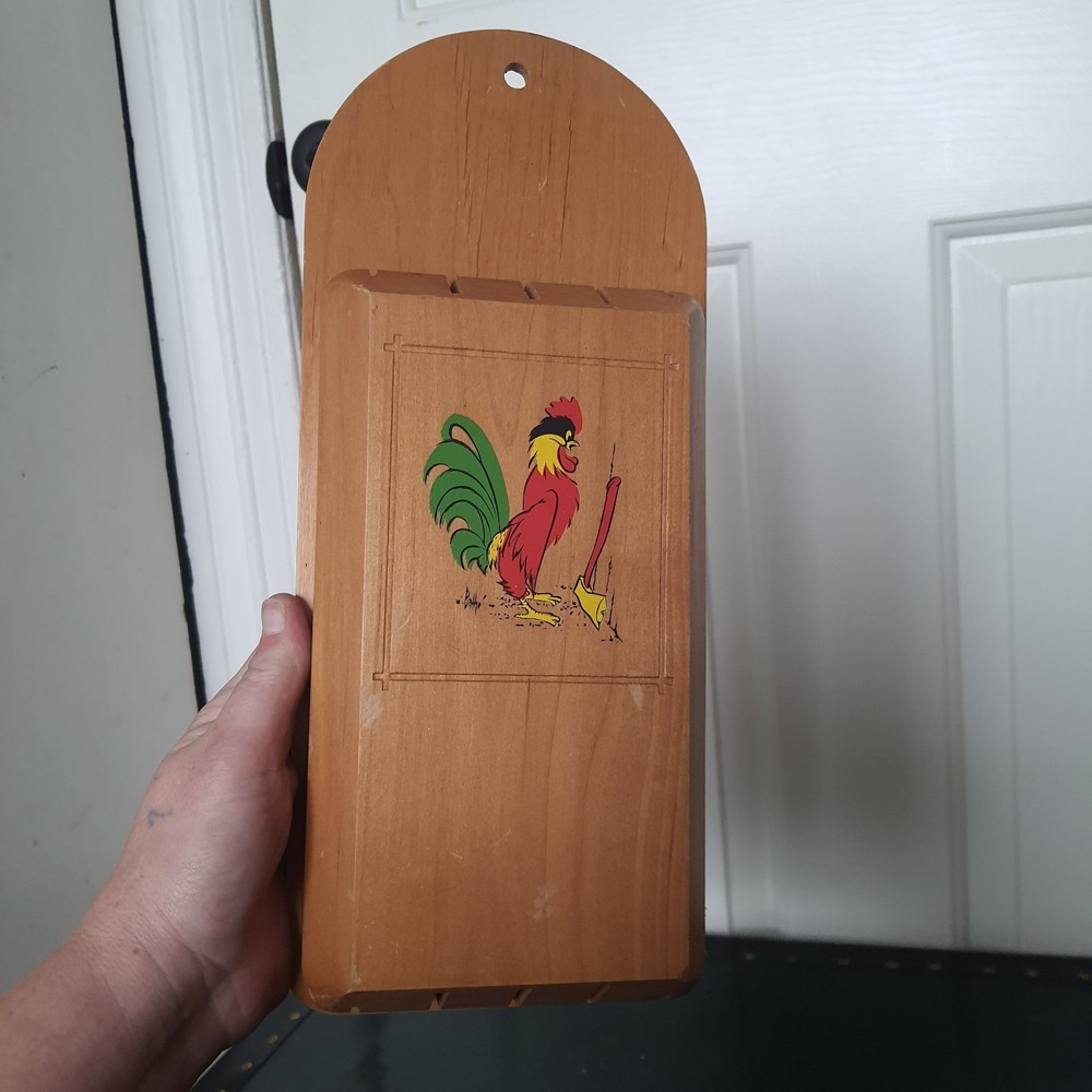 MID CENTURY ROOSTER CHICKEN KNIFE WALLHOLDER Western Alder Portland Oregon